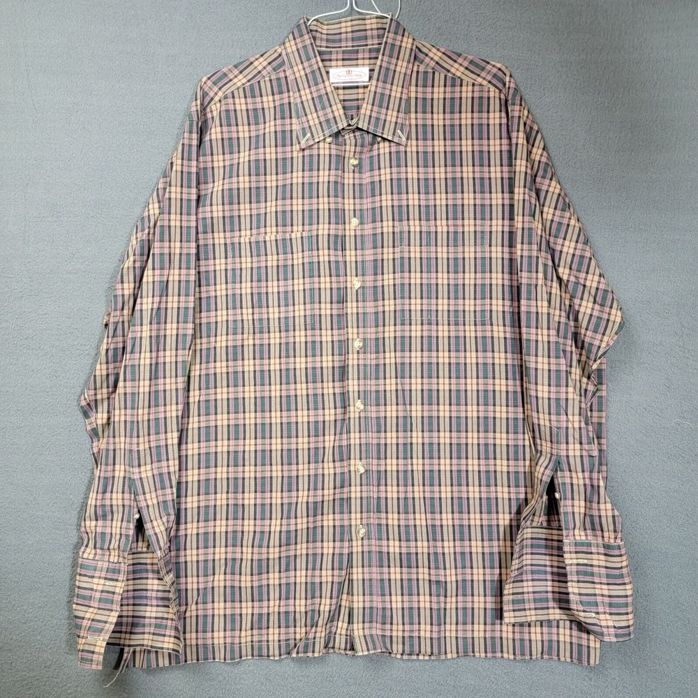 The Custom Shop Men's Long Sleeve plaid Multi Color Shirt Sz 3XL check casual